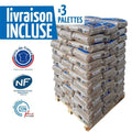 WOODSTOCK Holzpellets – 3 Paletten mit 198 Säcken 15 kg