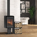 ETNA Kaminofen Domino mit Standfuß und Holzmodul 2 Ebenen – 8,5 kW