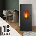 Set raumluftunabhängiger Pelletofen Ottimo Silenzio + konzentrisches Abgasrohr-Set Anschluss hinten - 9,2 kW