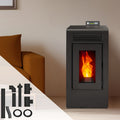 Set raumluftunabhängiger Pelletofen Vulcano EVO + konzentrisches Abgasrohr-Set Anschluss hinten - 12 kW