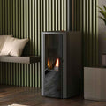 Raumluftunabhängiger Pelletofen (konzentrischer Anschluss oben) Cristallo Silenzio Up - 9,2 kW